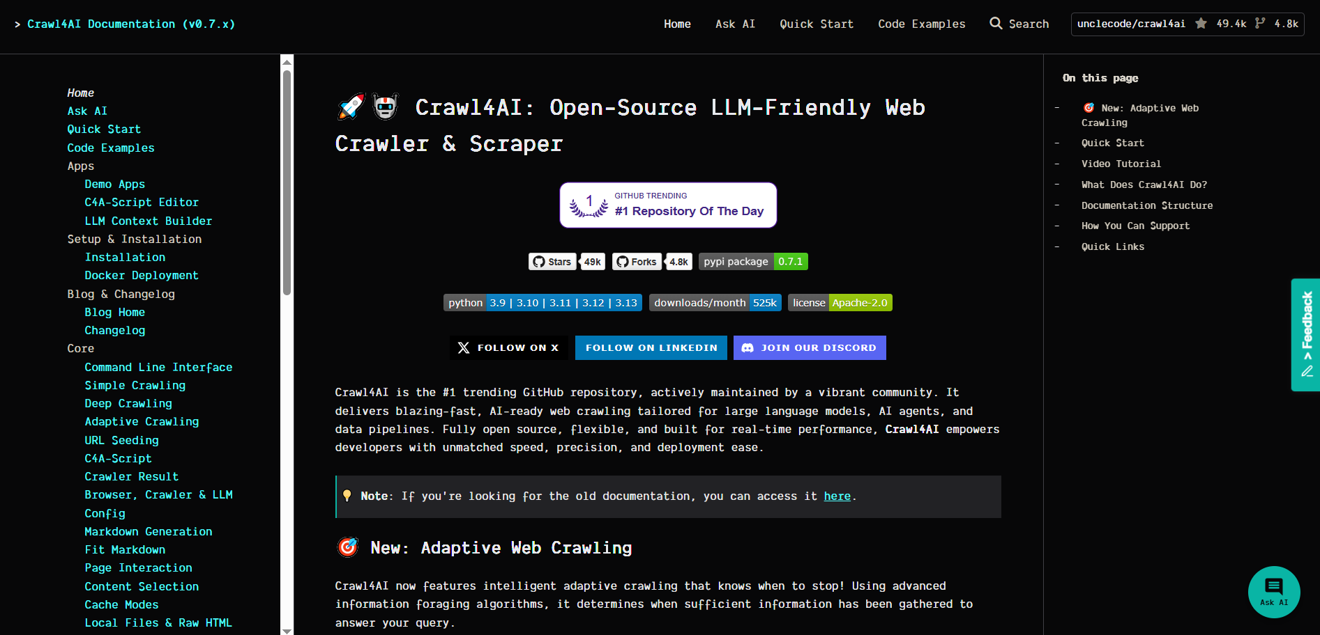 Crawl4AI: LLM 친화적인 오픈소스 웹 크롤러 및 스크래퍼